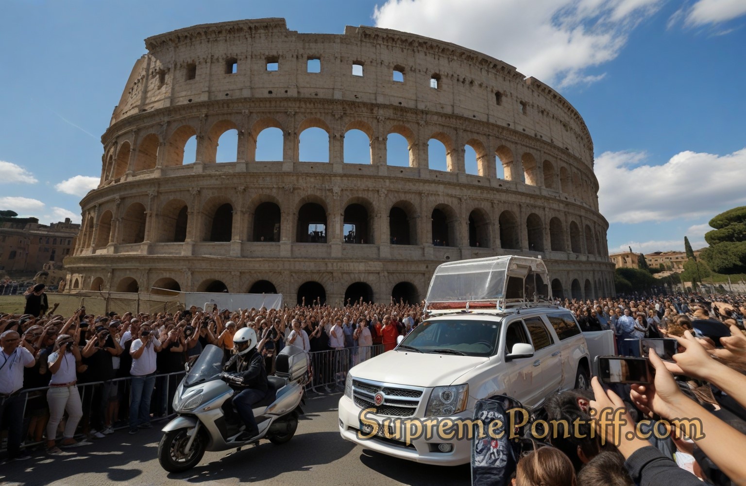 Coffin of Pope Francis En Route to the Basilica of St. Mary Major